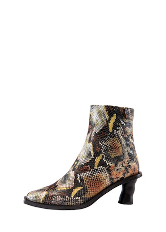 Wave Heel Python Ankle Boot