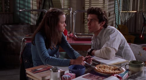 Rory & Jess Moment From 'Gilmore Girls' sitting at the diner