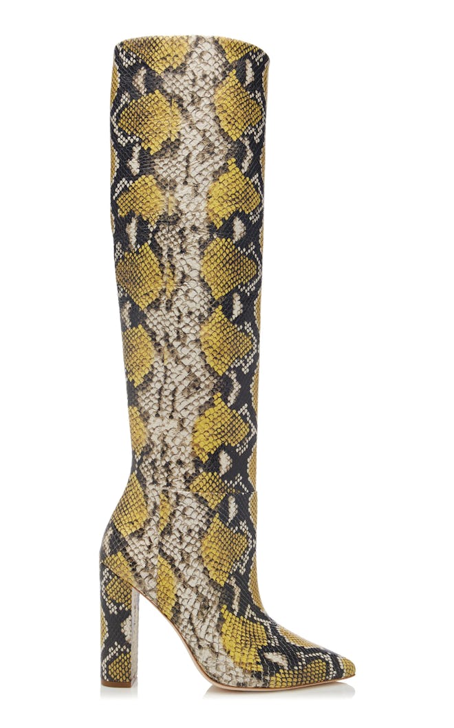 Jerri Snake-Effect Leather Boots