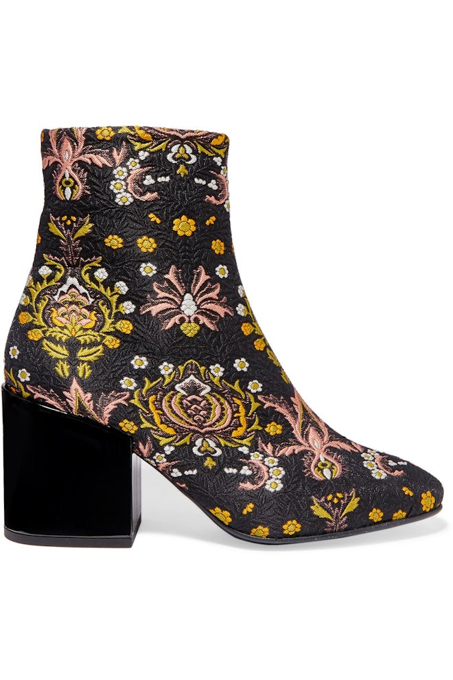 Floral Jacquard Ankle Boots