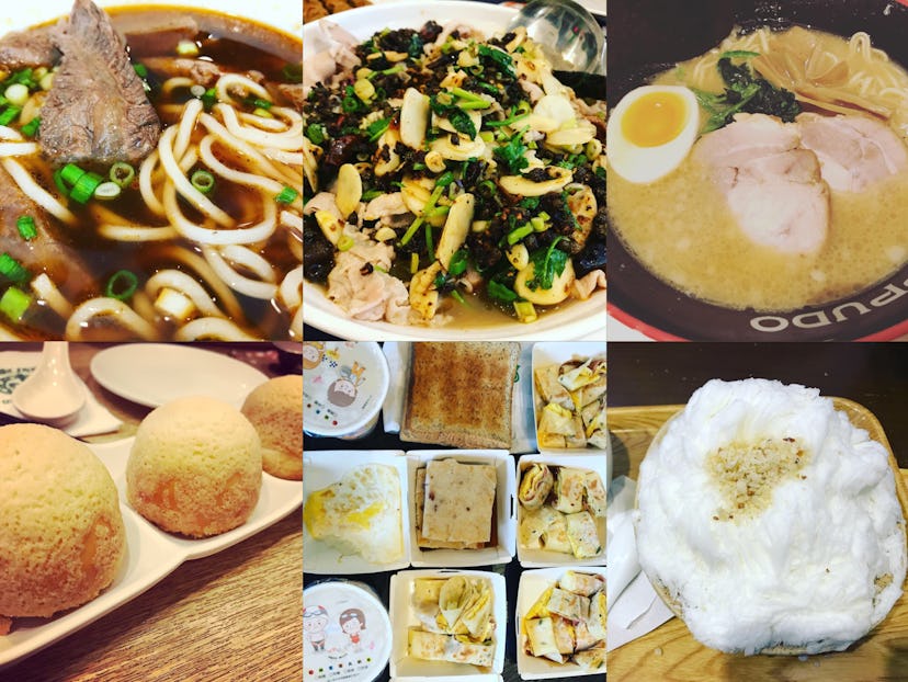 Collage of six Taiwanese meals