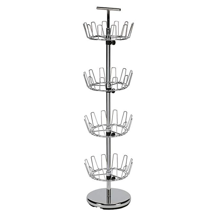 Household Essentials 2134 Four-Tier Adjustable Revolving Shoe Rack