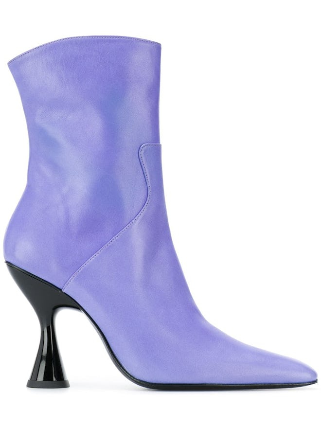 Lilac Sculptural Ankle Boots