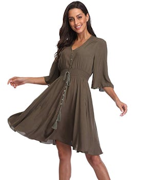 BestWendding Summer Floral Flowy Party Dress