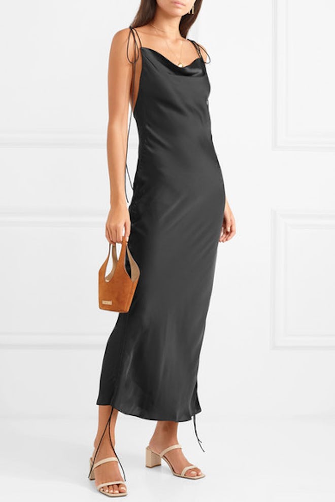 Ruched Satin Dress