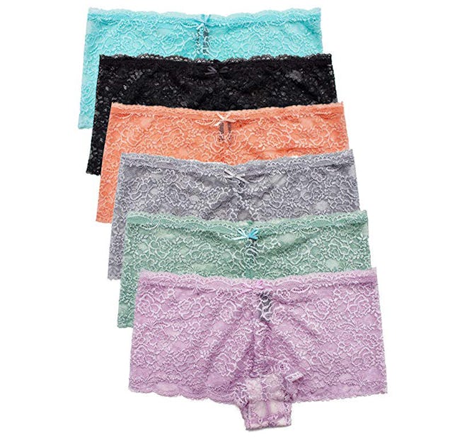 Barbra's Women's Plus Size Lace Boyshort Panties (6-Pack)