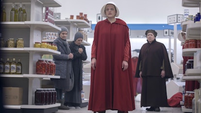 Elizabeth Moss in a supermarket in an episode of The Handmaid's Tale