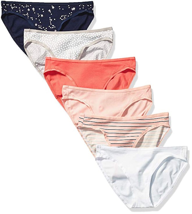Amazon Essentials Women's Cotton Stretch Bikini Panty (6-Pack)