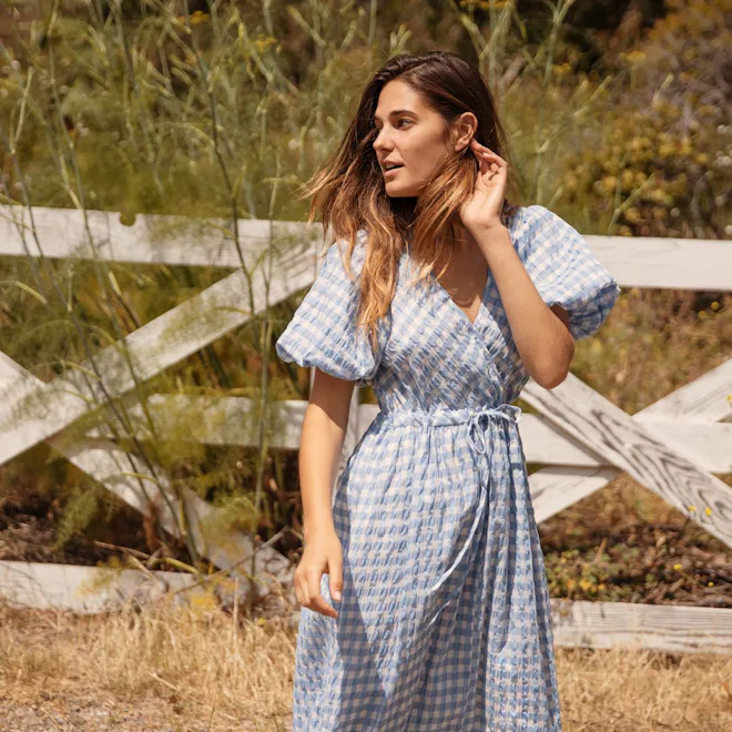 dawn midi dress in brown gingham reviews Sunny Day Cutie Gingham Midi Dress