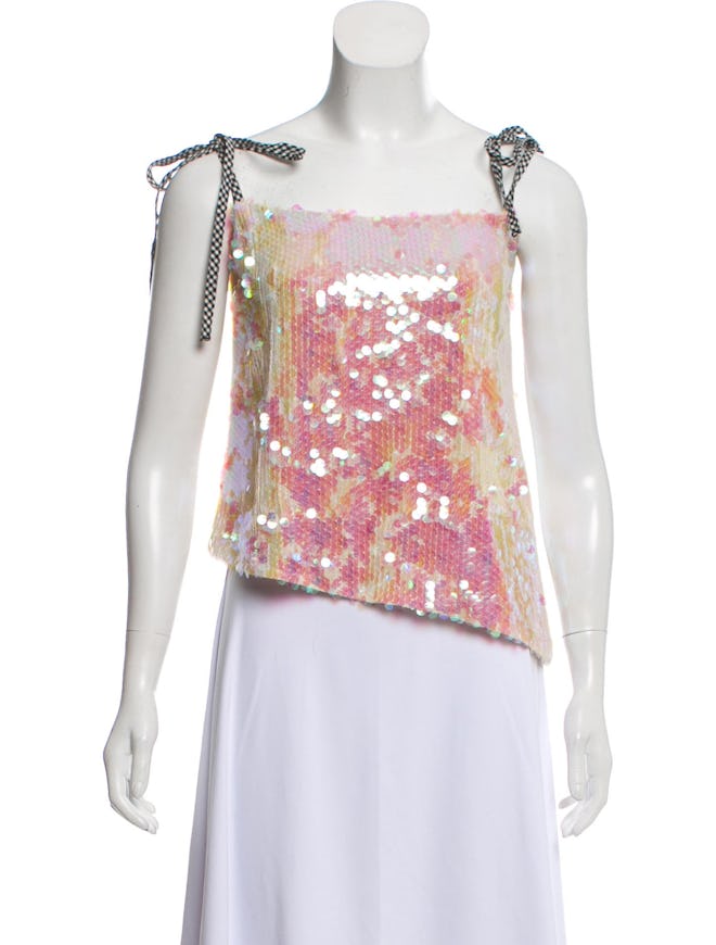 Sequined Sleeveless Top