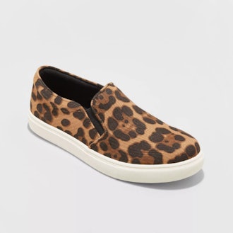 A New Day Women's Reese Faux Leather Leopard Print Sneakers