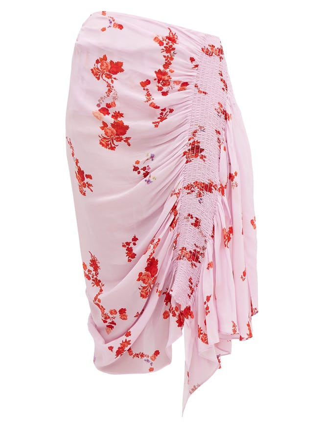 Mertilda Floral-Print Ruched Skirt