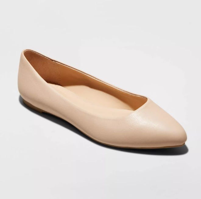 A New Day Women's Kora Microsuede Pointed Toe Ballet Flats