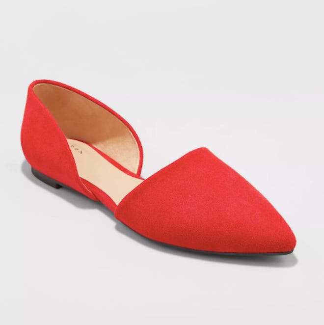 A New Day Women's Rebecca Microsuede Pointed Two Piece Ballet Flats