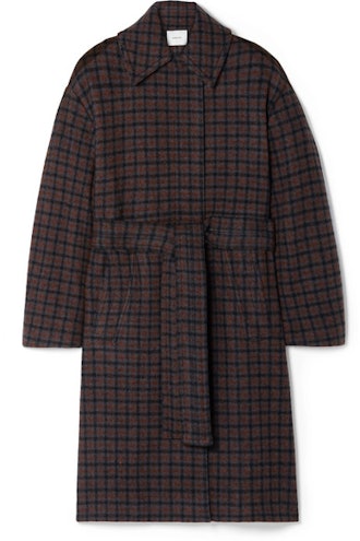 Belted Check Coat