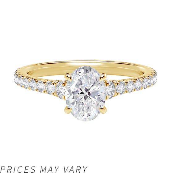  Icon™ Setting Oval Engagement Ring with Diamond Band