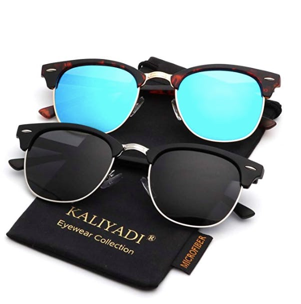 FLORAL SUNGLASSES POLARISED OVERSIZED CAT EYE SUN GLASSES RED BLUE MIRROR LENS