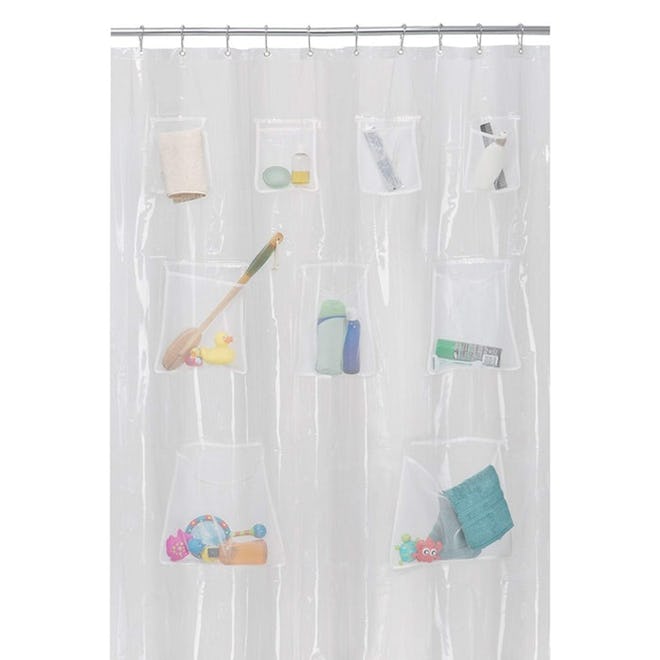 Maytex Quick Dry Mesh Pockets Shower Liner Curtain