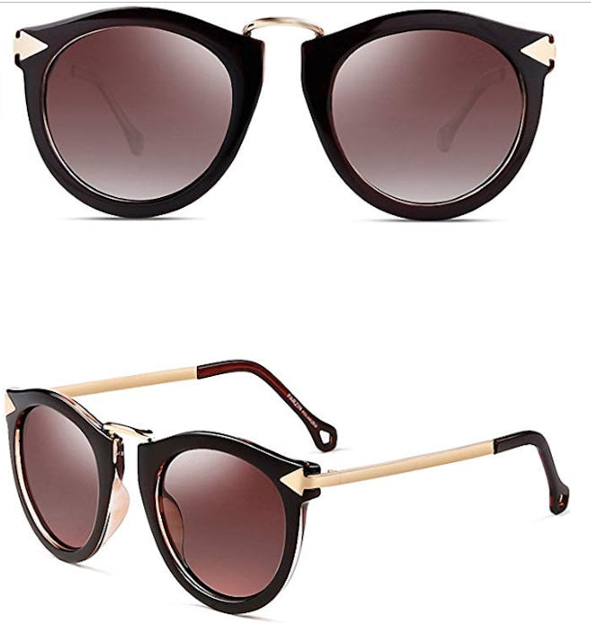 ATTCL Vintage Round Arrow-Style Polarized Sunglasses 