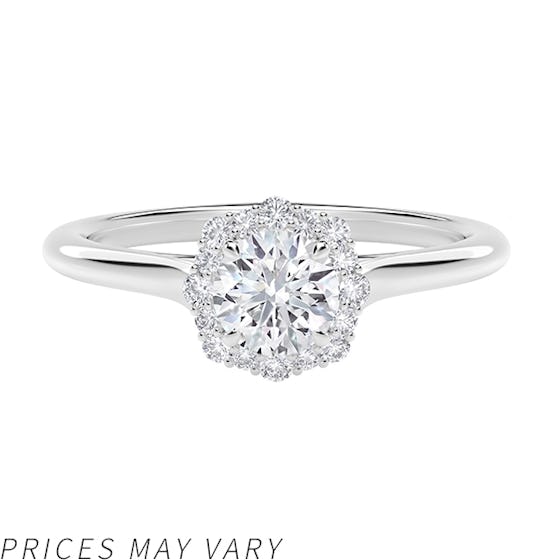 Center of My Universe® Floral Halo Engagement Ring