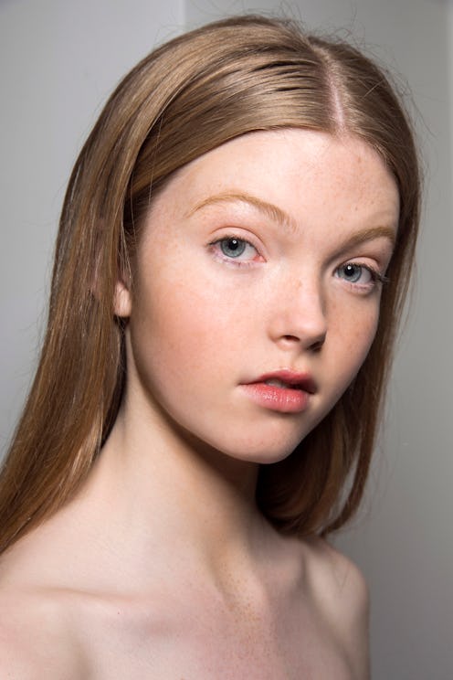 A girl after the skincare treatment of sun-damaged skin