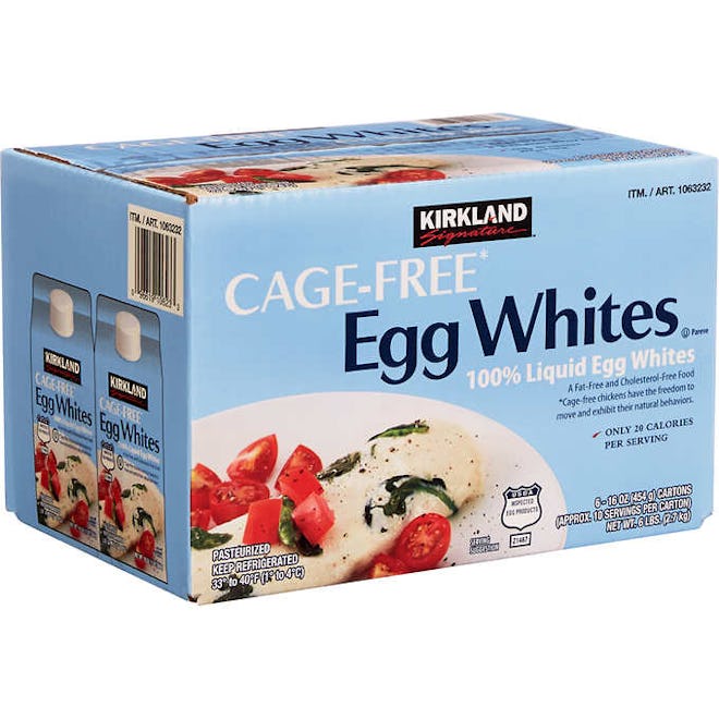 Kirkland Signature Liquid Egg Whites, Cage Free, 16 oz, 6 ct