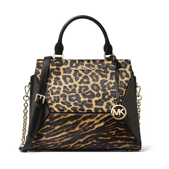Prism Large Animal-Print Calf Hair and Leather Satchel