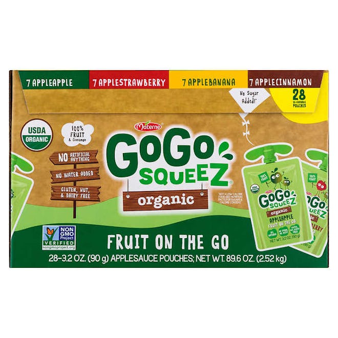 GoGo SqueeZ Organic Applesauce, Variety Pack, 3.2 oz, 28-count