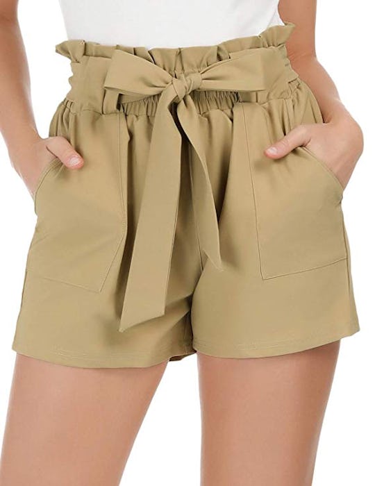 GRACE KARIN Women Bowknot Tie Waist Summer Casual Shorts with Pockets