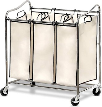 Simple Houseware 3-Bag Rolling Laundry Sorter