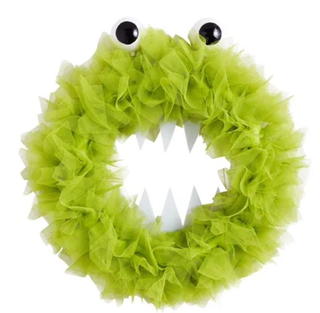 16" Halloween Monster Tulle Wreath