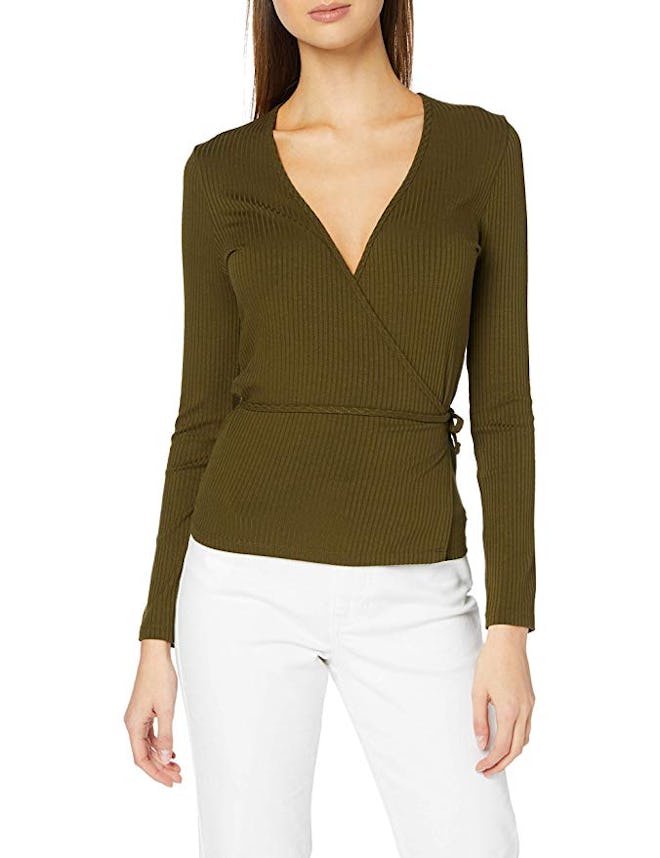 find. Women's Long Sleeve V-Neck Wrap T-Shirt