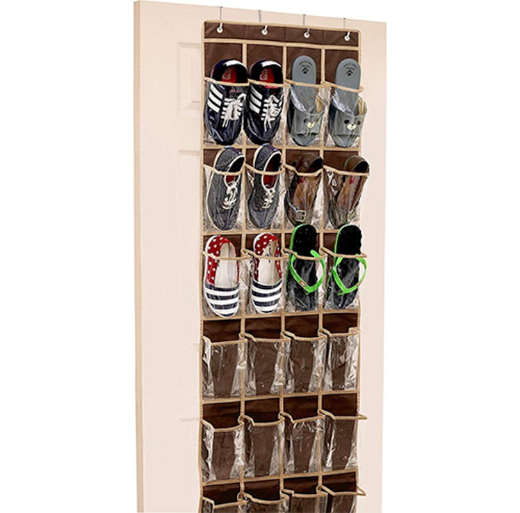 SimpleHouseware Crystal Clear Over The Door Hanging Shoe Organizer