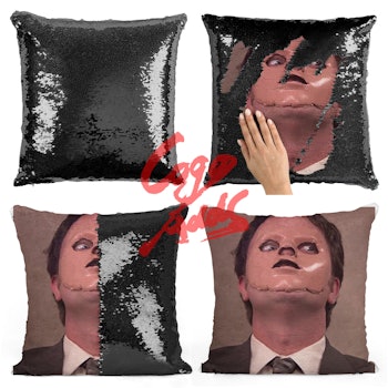 Dwight Schrute Mask Sequin Pillow