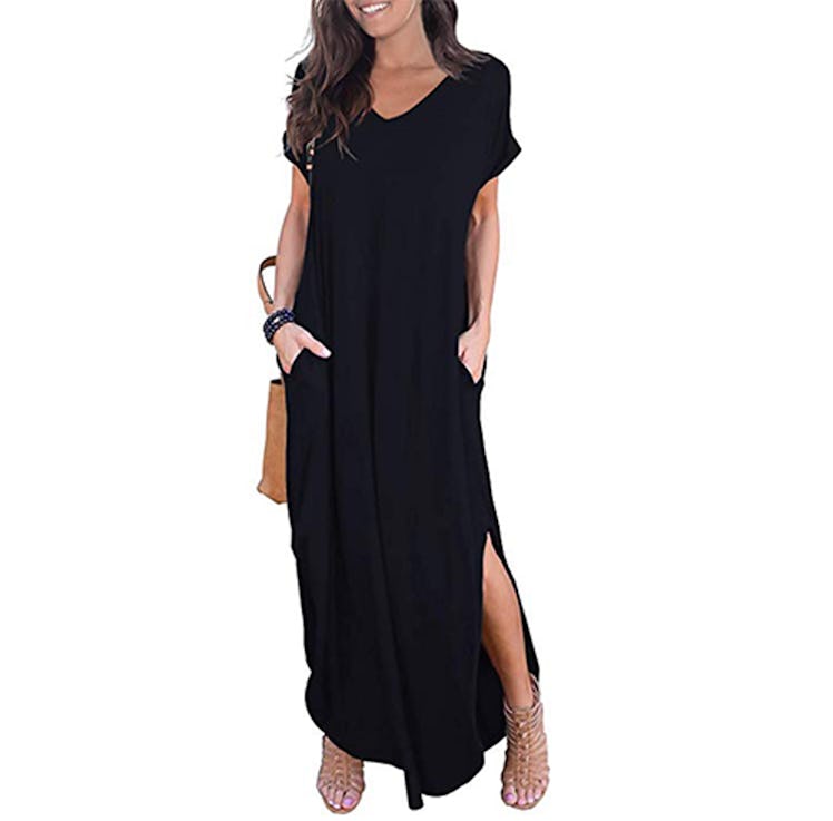 GRECERELLE Women's Casual Loose Pocket Long Dress