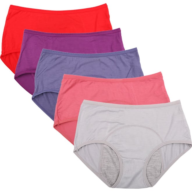 YOYI Fashion Bamboo Brief Menstrual Panties (5-Pack)