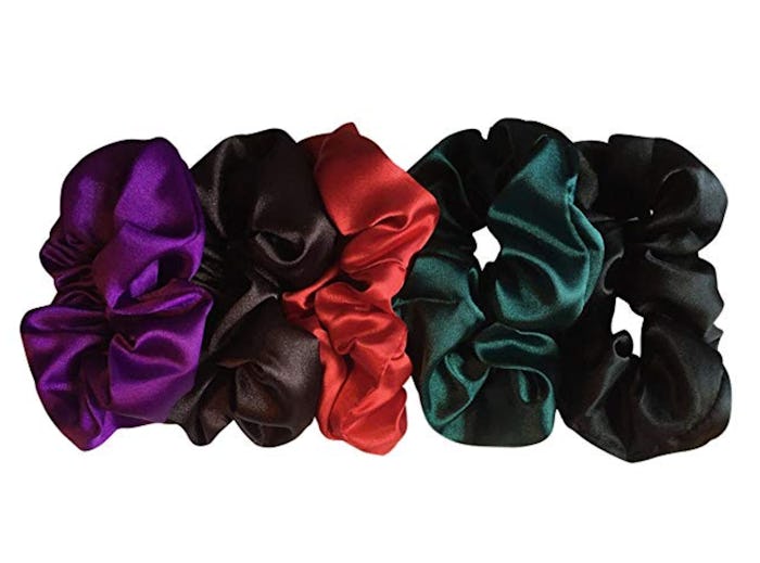 Satin Life Multicolor Lightweight Satin Scrunchies (5-Pack)