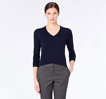 Meraki Women's Fine Merino Wool V-Neck Sweater