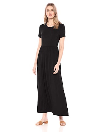 Amazon Essentials Women's Short-Sleeve Waisted Maxi Dress