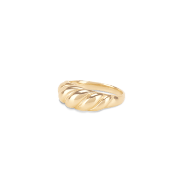 Thin Croissant Dôme Pinky Ring in 14K Gold