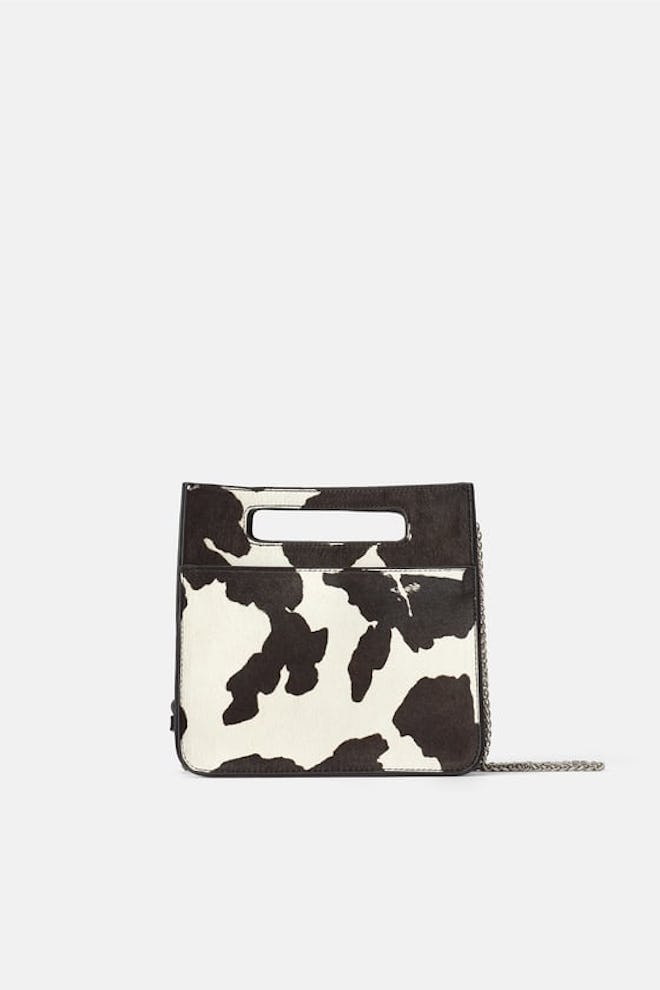 Animal Print Leather Crossbody Bag 
