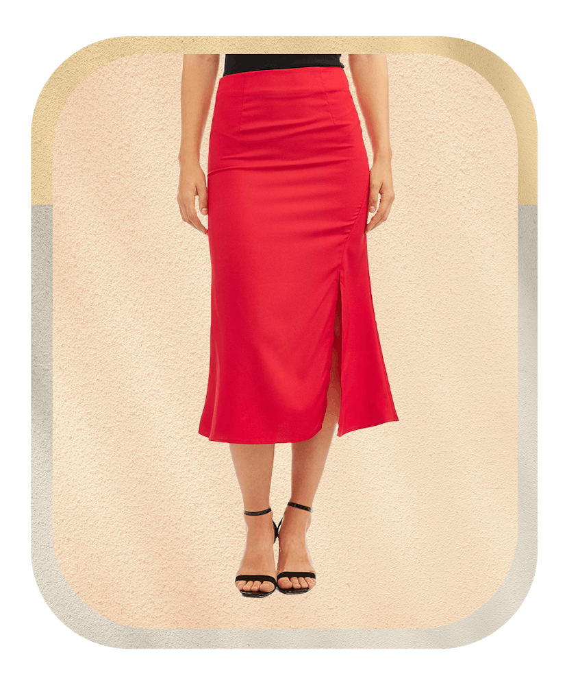 Women's Satin Midi Skirt
