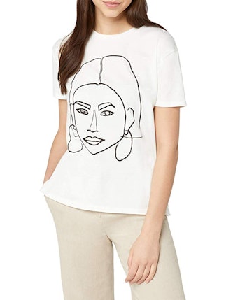 find. Women's Face Print Crew Neck T-Shirt