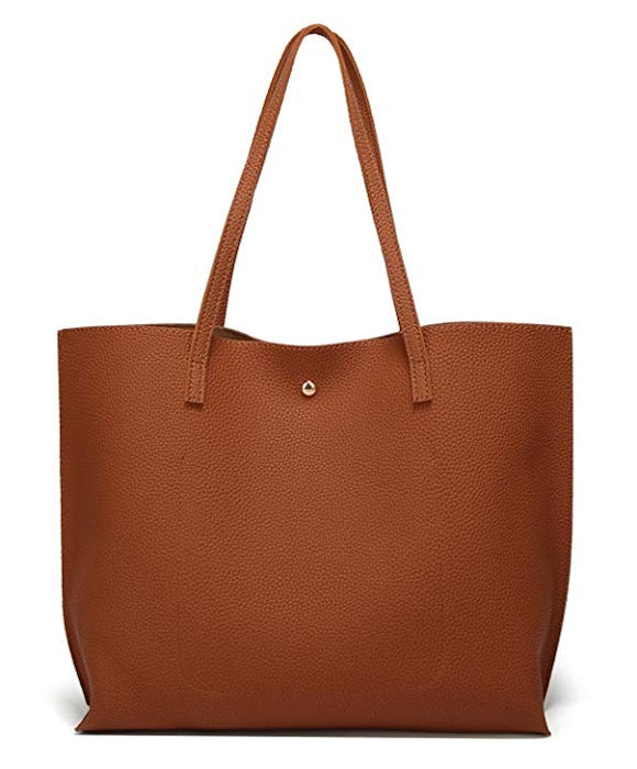 Women's Soft Faux Leather Tote Shoulder Bag