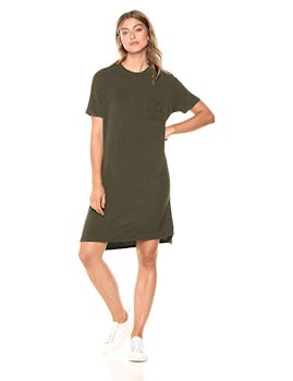 Daily Ritual Women's Jersey Short-Sleeve Boxy Pocket T-Shirt Dress