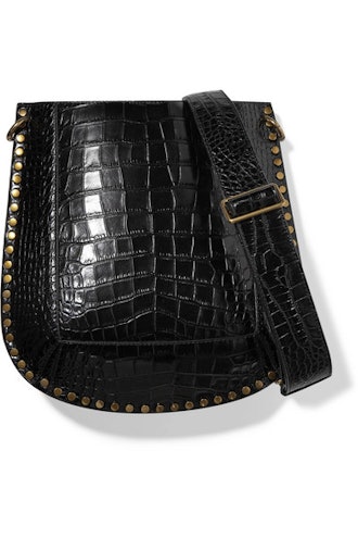 Isabel Marant Oskan studded croc-effect leather shoulder bag