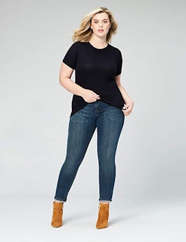 Daily Ritual Women's Plus Size Ribbed Short-Sleeve Crew Neck Shirt