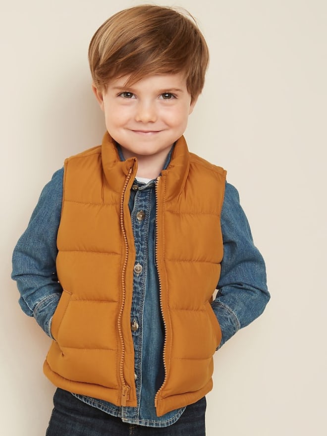 Frost-Free Puffer Vest for Toddler Boys
