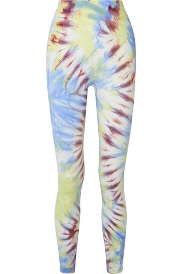TORY SPORT Tie-dyed stretch-jersey leggings