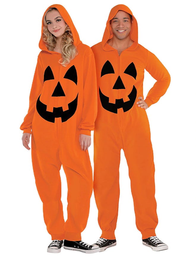 Adult Zipster Jack-o'-Lantern One Piece Costume